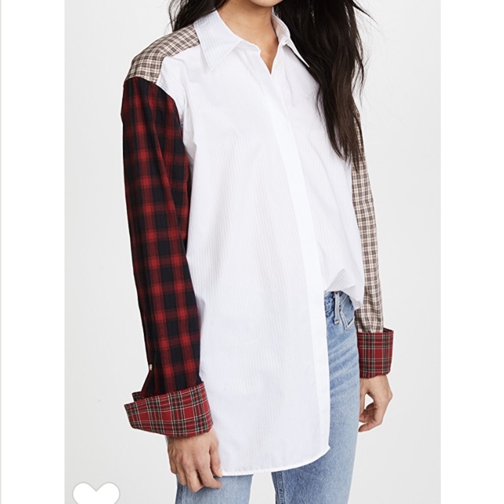 Helmut Lang Small Plaid Patchwork Shirt
